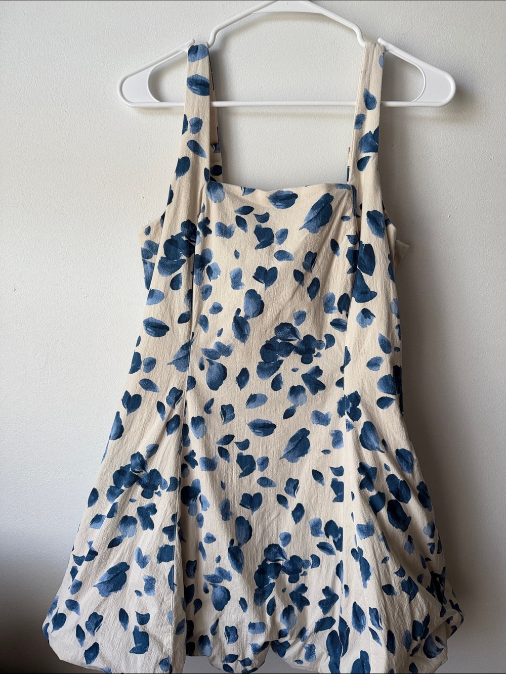 Abercrombie & Fitch Cream Mini Dress with Blue Floral Print